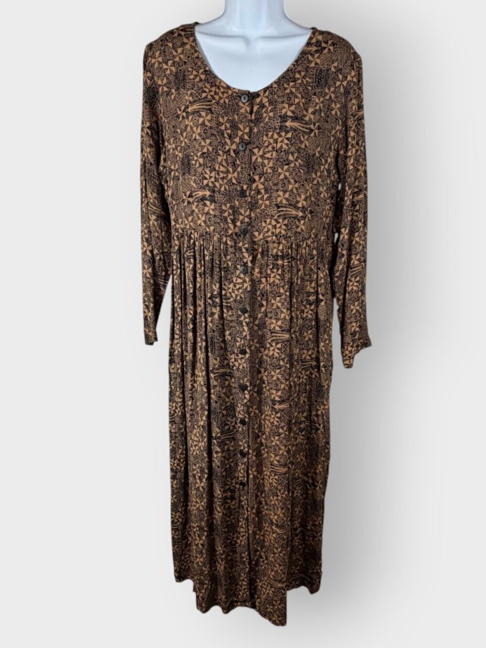 Vtg Putumayo Shirt Dress | S | Button Front Long Sleeve | Boho Indie Eclectic